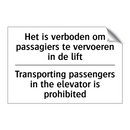 Het is verboden om passagiers /.../ - Transporting passengers in the /.../