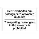 Het is verboden om passagiers /.../ - Transporting passengers in the /.../