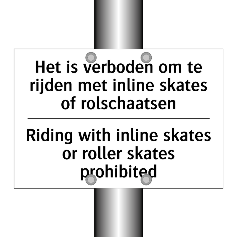 Het is verboden om te rijden met /.../ - Riding with inline skates or roller /.../