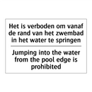 Het is verboden om vanaf de rand /.../ - Jumping into the water from the /.../