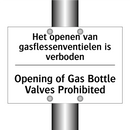 Het openen van gasflessenventielen /.../ - Opening of Gas Bottle Valves Prohibited/.../