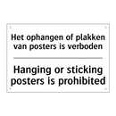Het ophangen of plakken van posters /.../ - Hanging or sticking posters is /.../