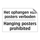 Het ophangen van posters verboden/.../ - Hanging posters prohibited