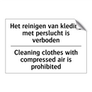 Het reinigen van kleding met perslucht /.../ - Cleaning clothes with compressed /.../