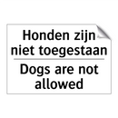 Honden zijn niet toegestaan - Dogs are not allowed