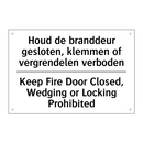 Houd de branddeur gesloten, klemmen /.../ - Keep Fire Door Closed, Wedging /.../
