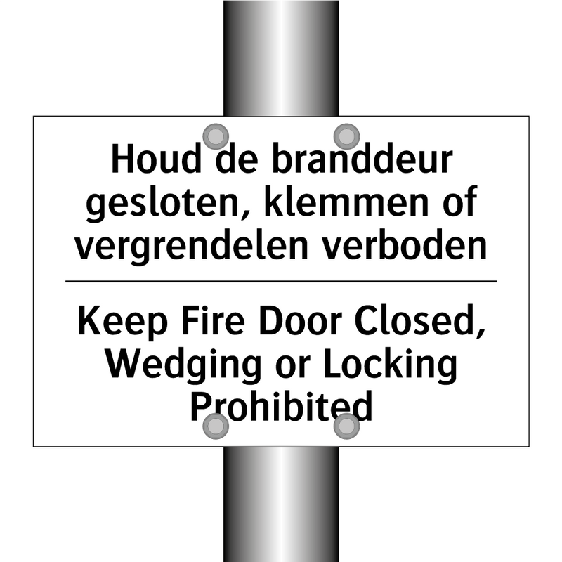 Houd de branddeur gesloten, klemmen /.../ - Keep Fire Door Closed, Wedging /.../