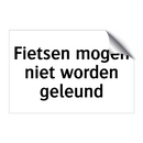 Fietsen mogen niet worden geleund