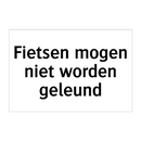 Fietsen mogen niet worden geleund