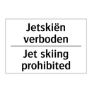 Jetskiën verboden - Jet skiing prohibited
