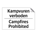 Kampvuren verboden - Campfires Prohibited
