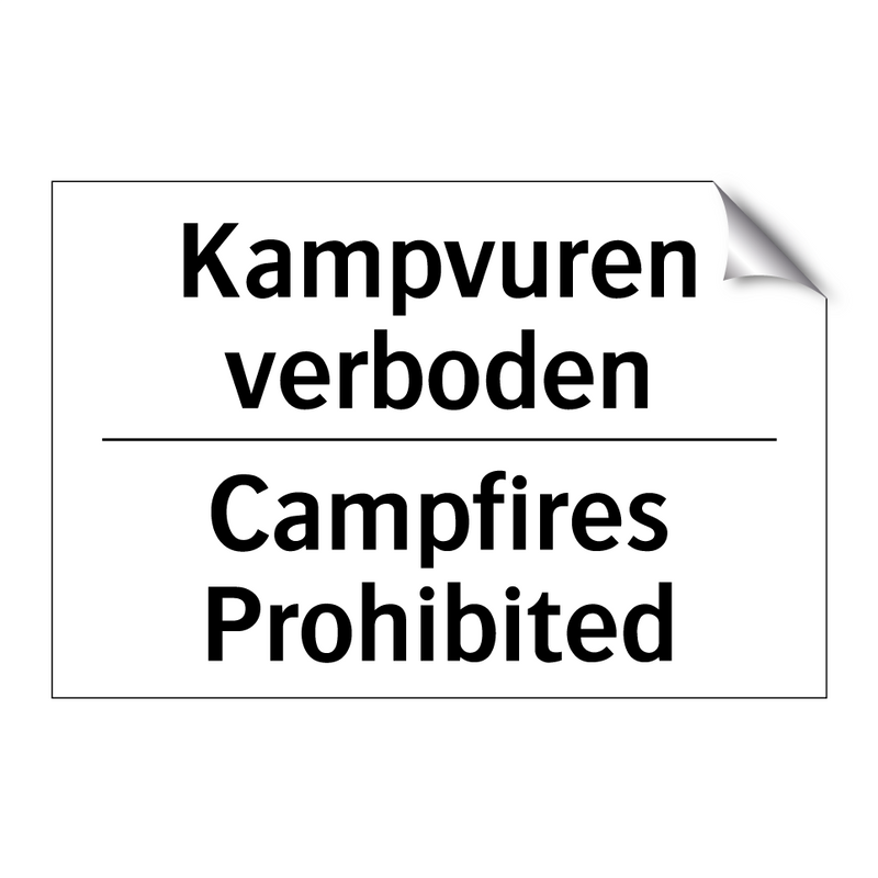 Kampvuren verboden - Campfires Prohibited