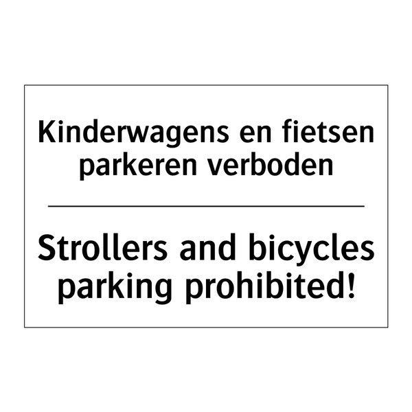 Kinderwagens en fietsen parkeren /.../ - Strollers and bicycles parking /.../