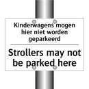 Kinderwagens mogen hier niet worden /.../ - Strollers may not be parked here/.../