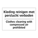 Kleding reinigen met perslucht /.../ - Clothes cleaning with compressed /.../