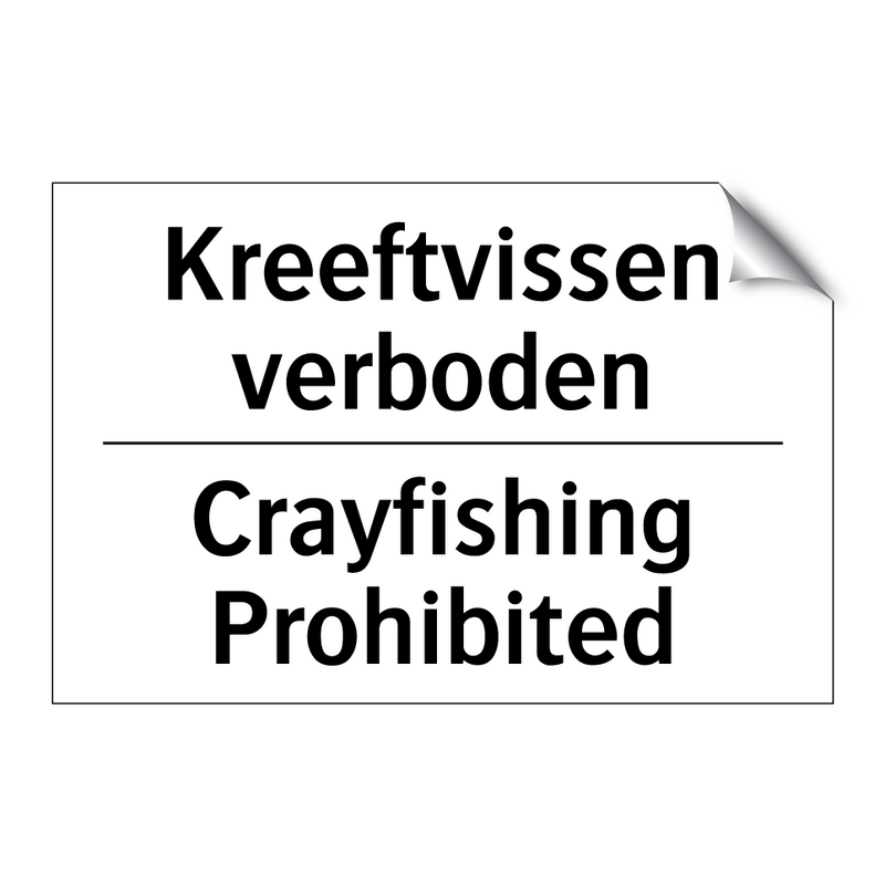Kreeftvissen verboden - Crayfishing Prohibited