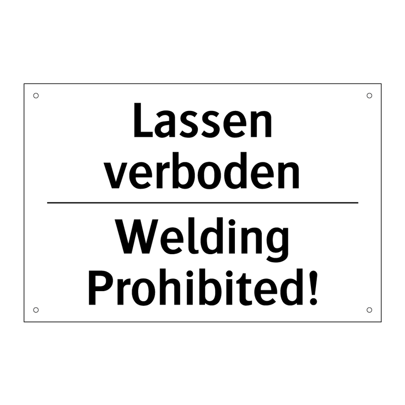 Lassen verboden - Welding Prohibited!