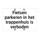 Fietsen parkeren in het trappenhuis is verboden
