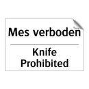 Mes verboden - Knife Prohibited