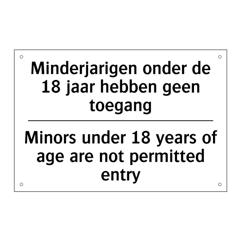 Minderjarigen onder de 18 jaar /.../ - Minors under 18 years of age are /.../