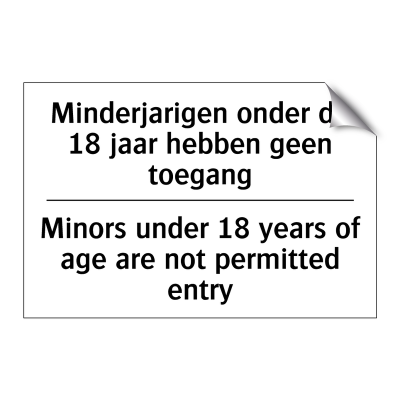 Minderjarigen onder de 18 jaar /.../ - Minors under 18 years of age are /.../