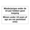 Minderjarigen onder de 18 jaar /.../ - Minors under 18 years of age are /.../