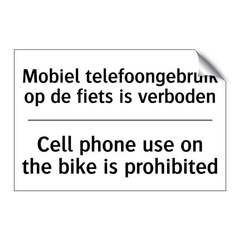 Mobiel telefoongebruik op de fiets /.../ - Cell phone use on the bike is /.../