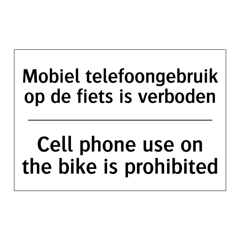 Mobiel telefoongebruik op de fiets /.../ - Cell phone use on the bike is /.../