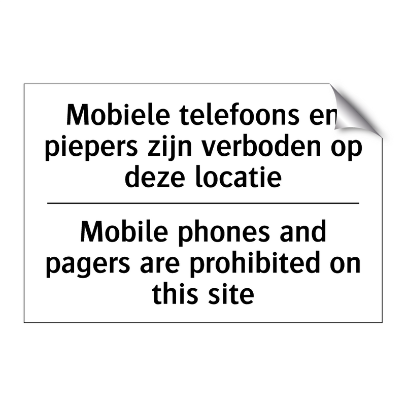 Mobiele telefoons en piepers zijn /.../ - Mobile phones and pagers are prohibited /.../