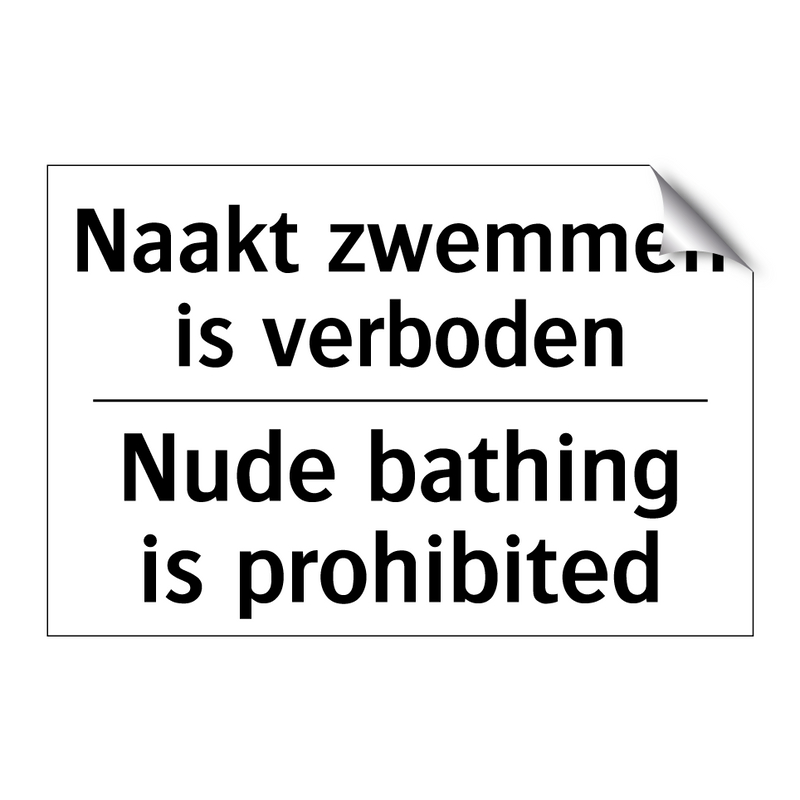 Naakt zwemmen is verboden - Nude bathing is prohibited