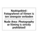 Naaktgebied: Fotograferen of filmen /.../ - Nude Area: Photography or filming /.../