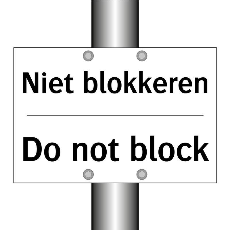 Niet blokkeren - Do not block