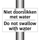 Niet doorslikken met water - Do not swallow with water