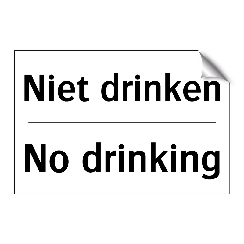 Niet drinken - No drinking