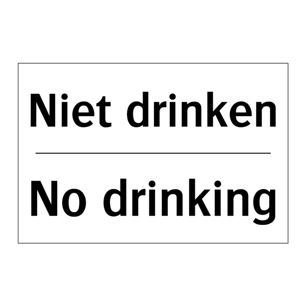 Niet drinken - No drinking