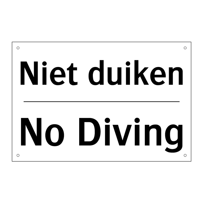 Niet duiken - No Diving