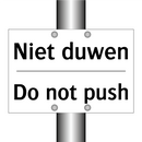 Niet duwen - Do not push
