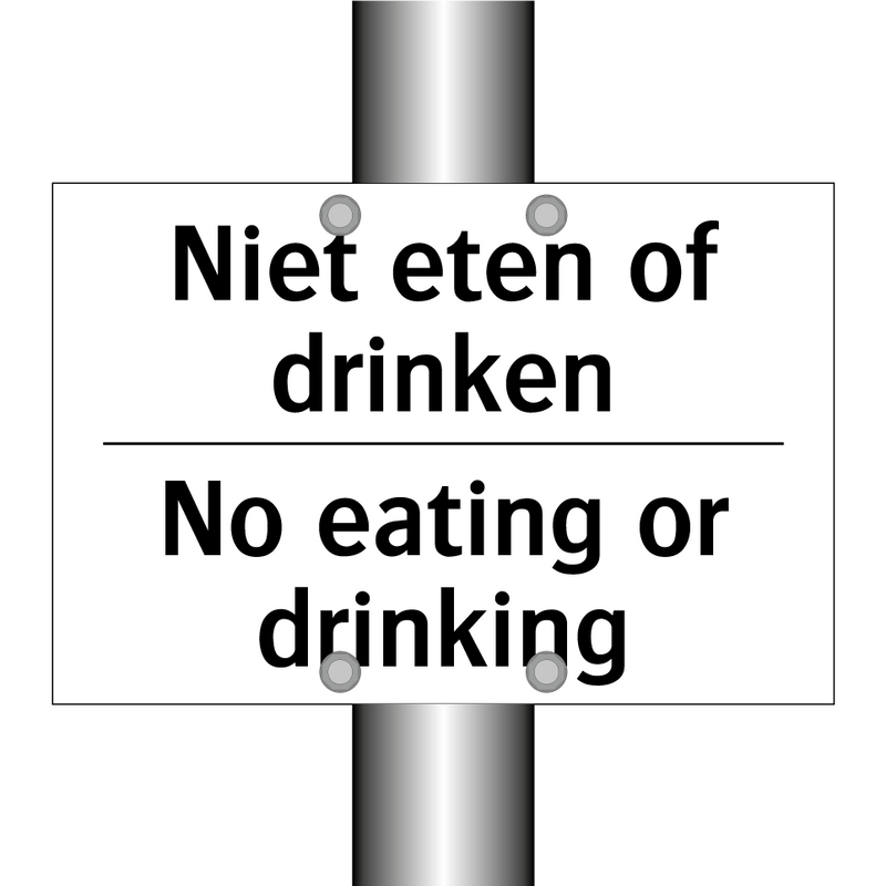 Niet eten of drinken - No eating or drinking