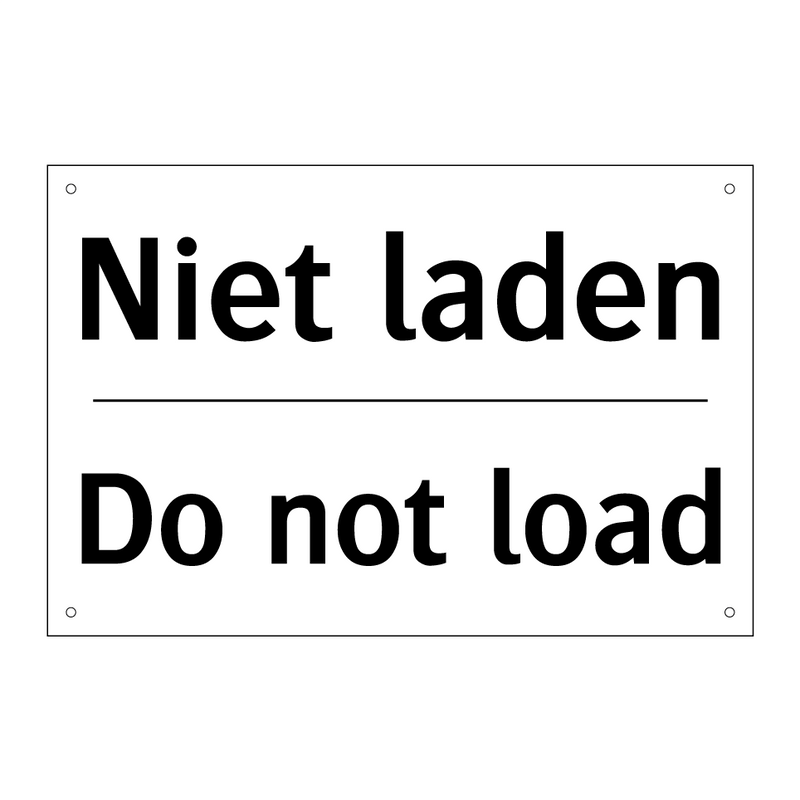 Niet laden - Do not load