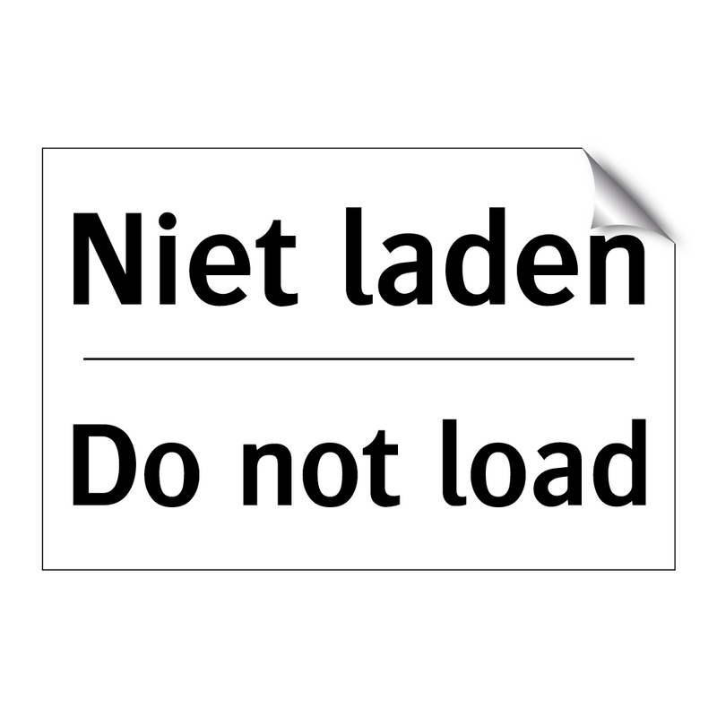 Niet laden - Do not load