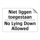 Niet liggen toegestaan - No Lying Down Allowed