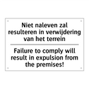 Niet naleven zal resulteren in /.../ - Failure to comply will result /.../
