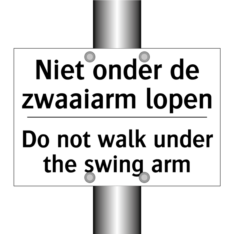 Niet onder de zwaaiarm lopen - Do not walk under the swing arm/.../