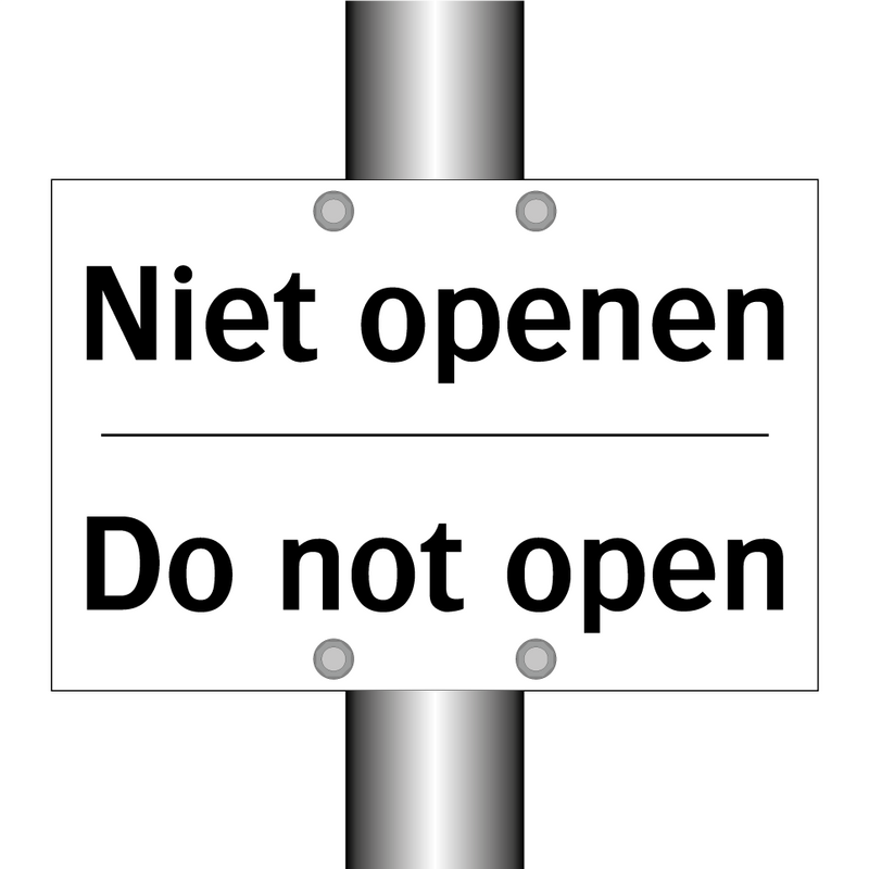 Niet openen - Do not open