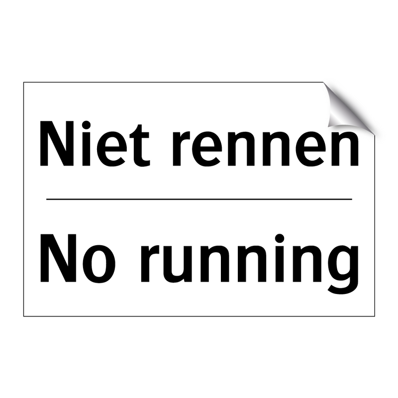Niet rennen - No running