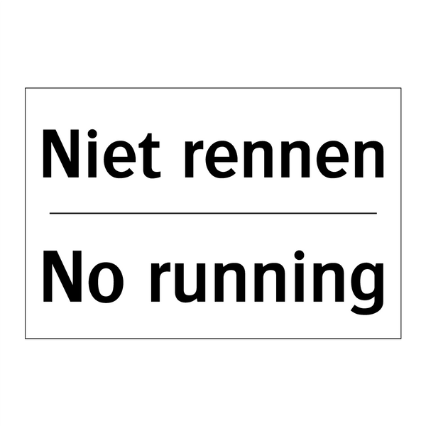 Niet rennen - No running