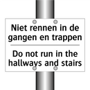 Niet rennen in de gangen en trappen/.../ - Do not run in the hallways and /.../