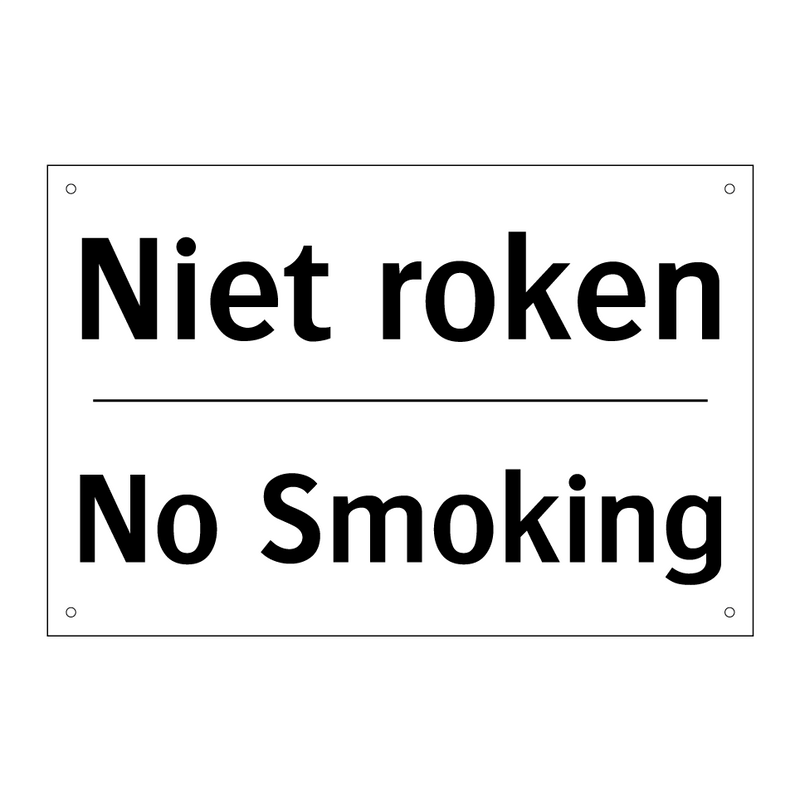 Niet roken - No Smoking