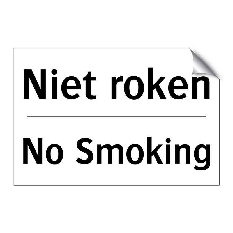 Niet roken - No Smoking