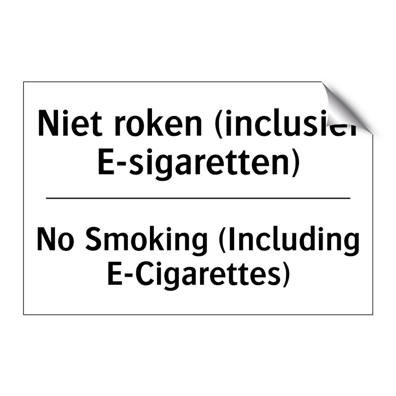 Niet roken (inclusief E-sigaretten)/.../ - No Smoking (Including E-Cigarettes)/.../